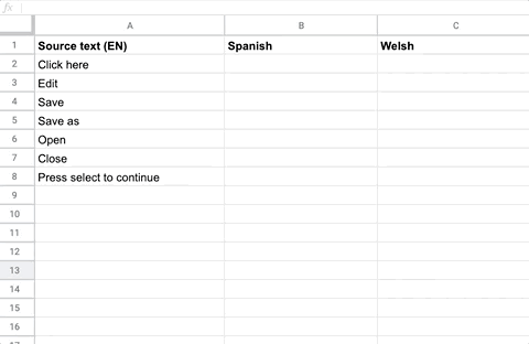 Using google sheets to translate text into Spanish