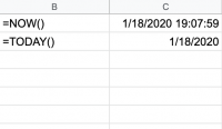 Date and time function examples in Google docs